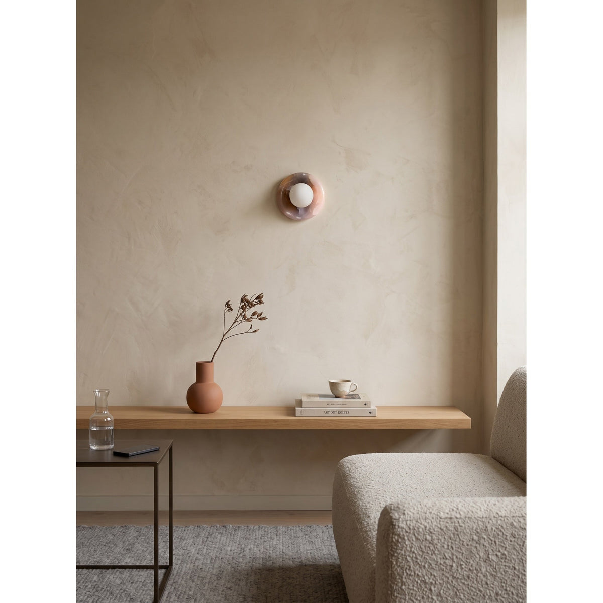 Luminenne Pink Onyx Wall Sconce