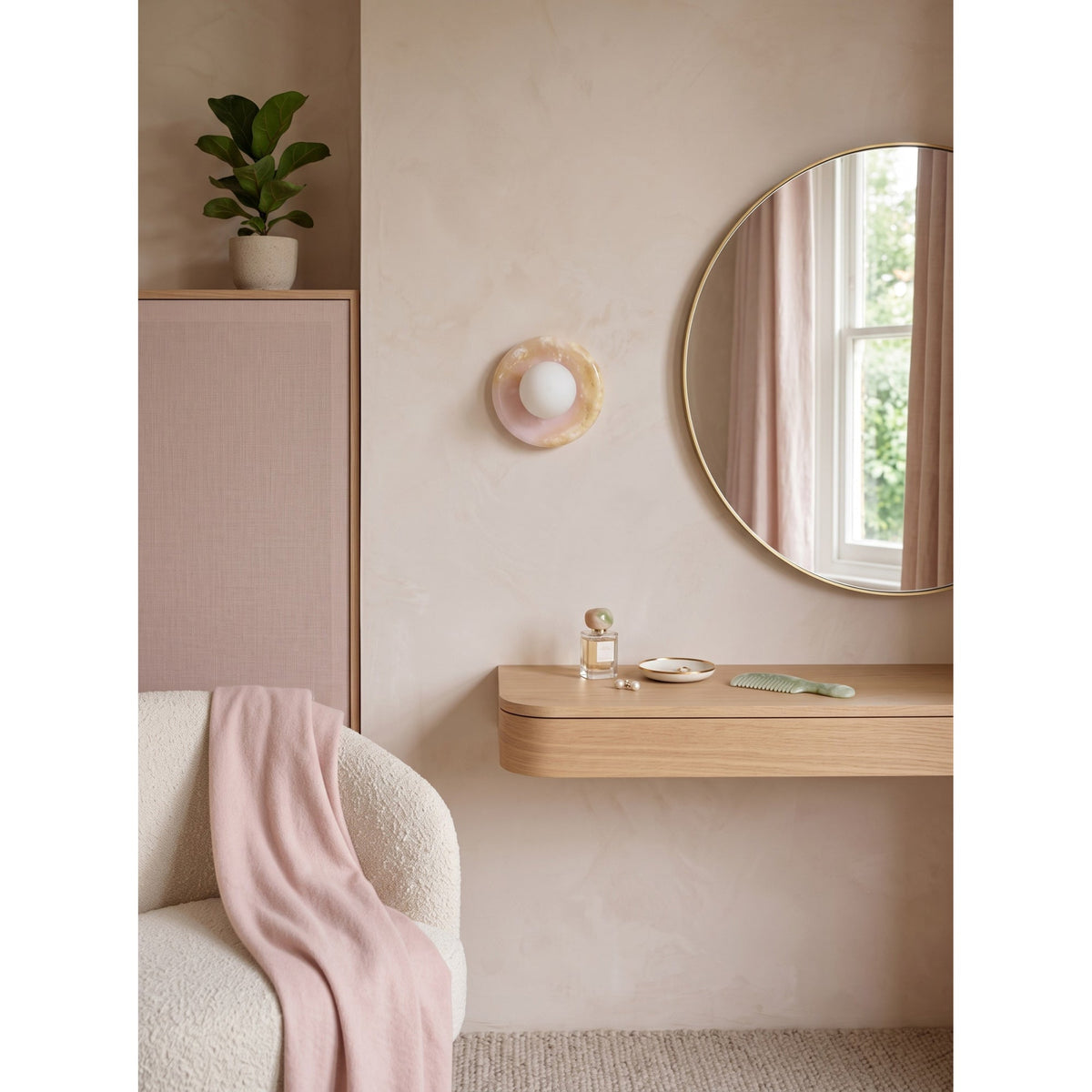 Luminenne Pink Onyx Wall Sconce
