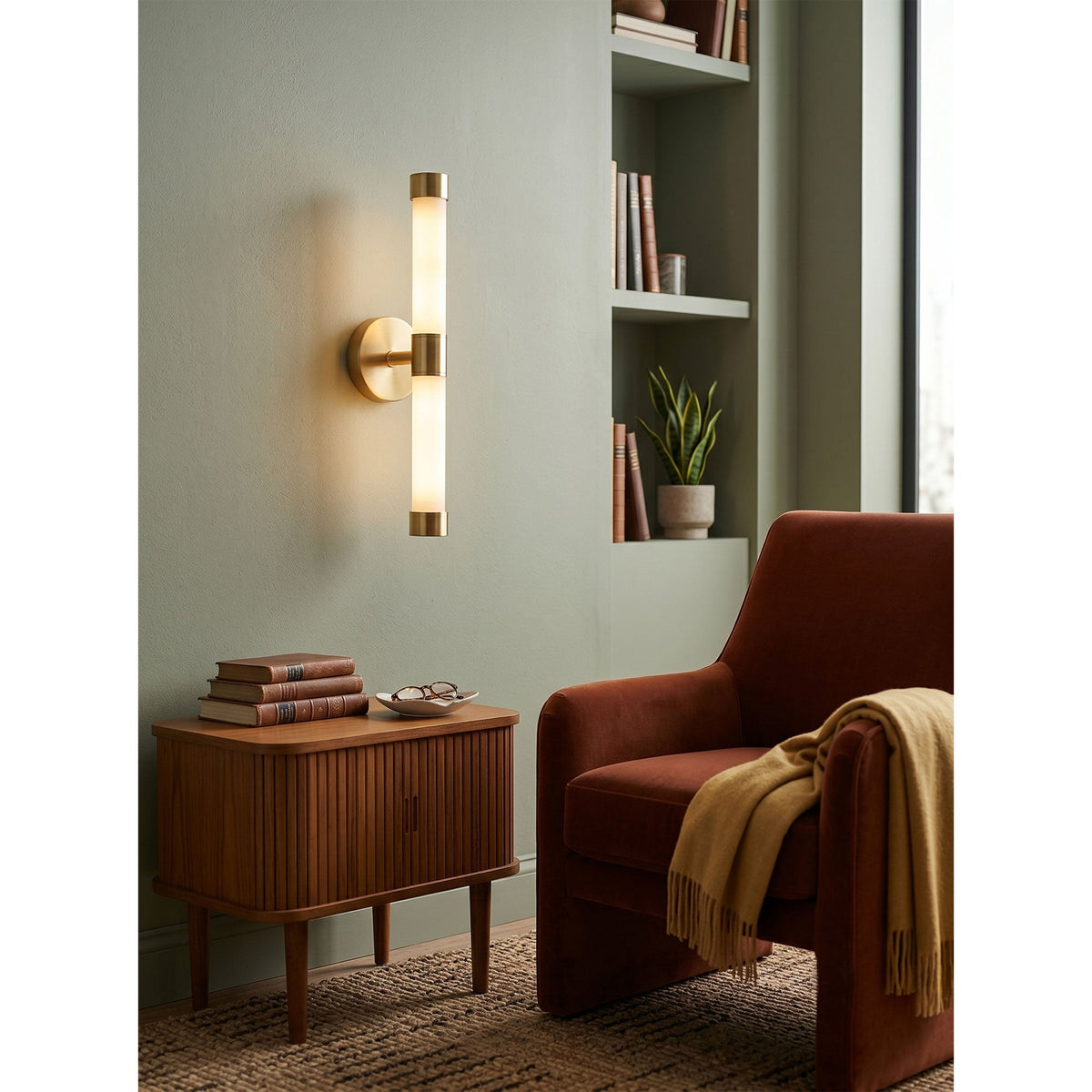 Casinelle Tube Brass Wall Sconce