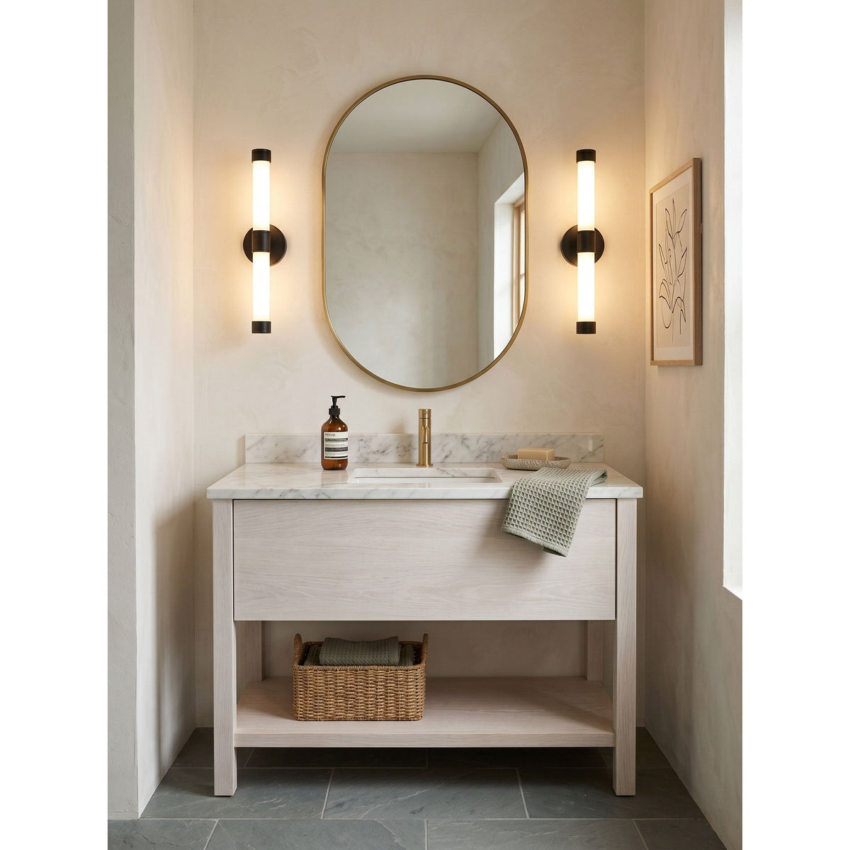 Casinelle Tube Brass Wall Sconce