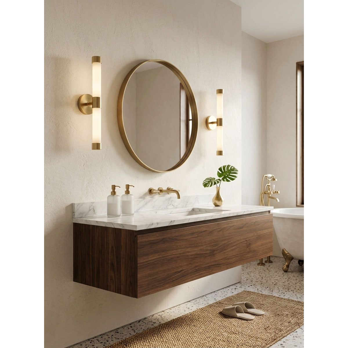 Casinelle Tube Brass Wall Sconce