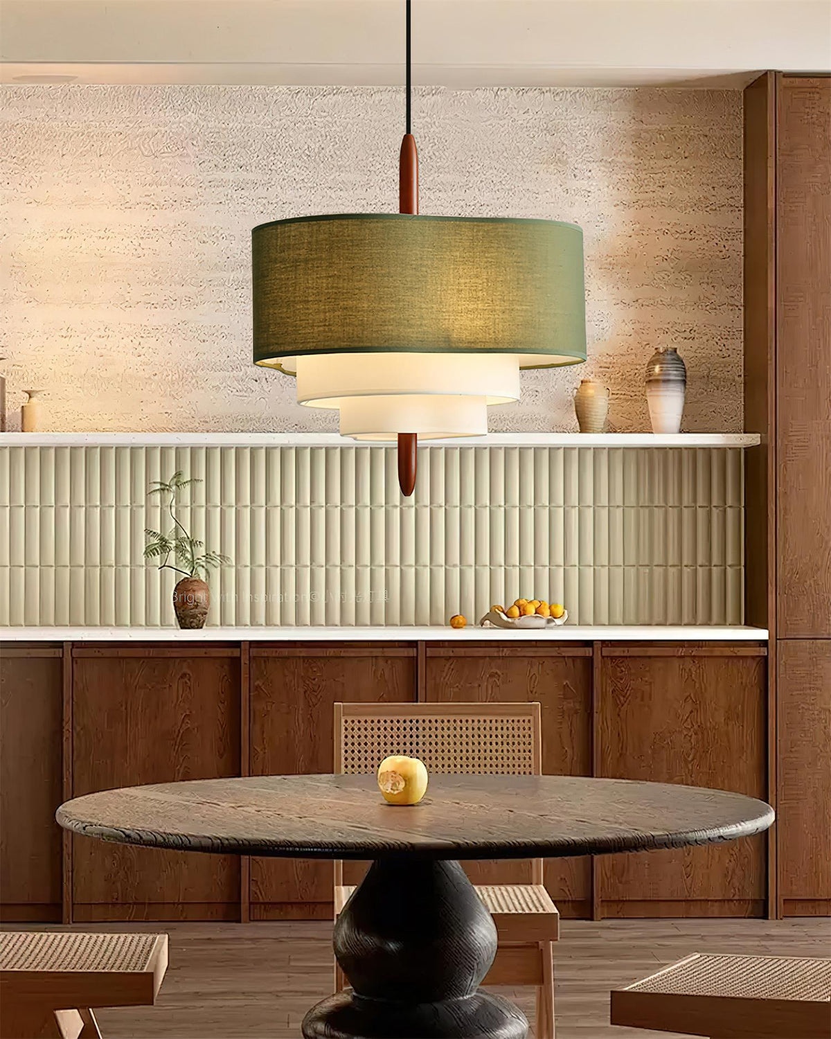 Greta Green Fabric Pendant Lamp