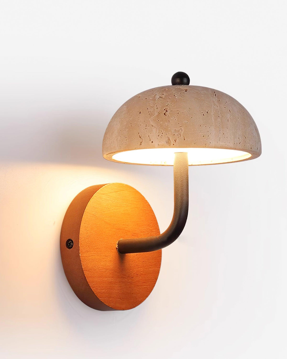 Solaro Wall Light Travertine Half-dome Shade
