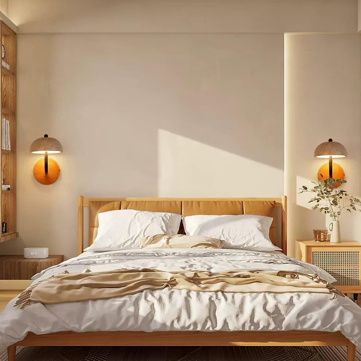 Solaro Wall Light Travertine Half-dome Shade