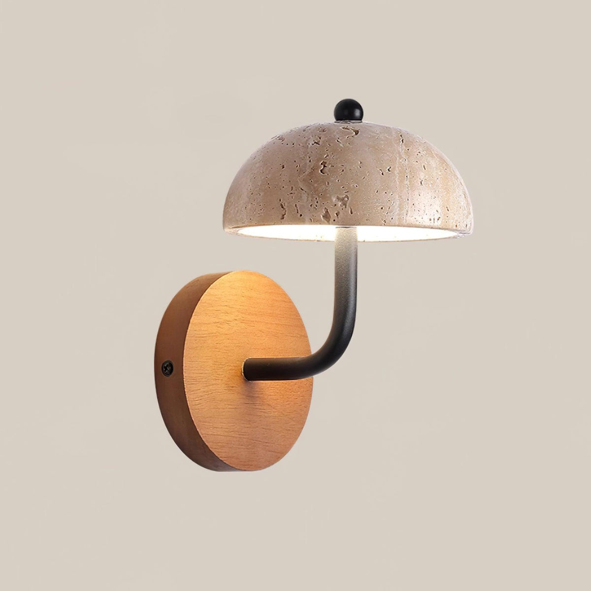 Solaro Wall Light Travertine Half-dome Shade