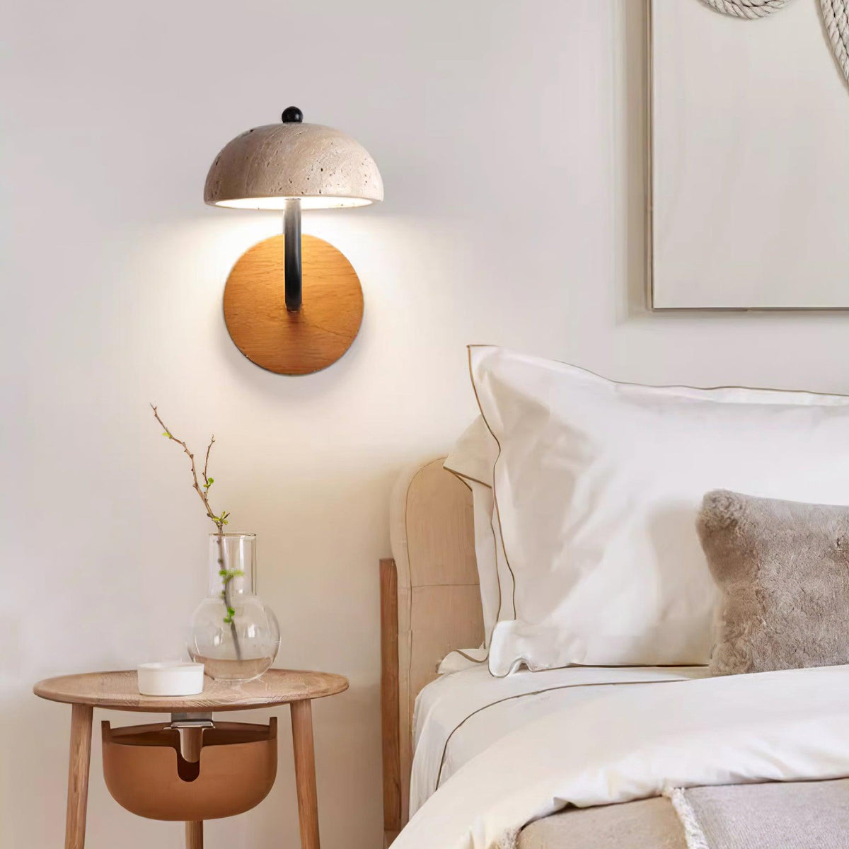 Solaro Wall Light Travertine Half-dome Shade