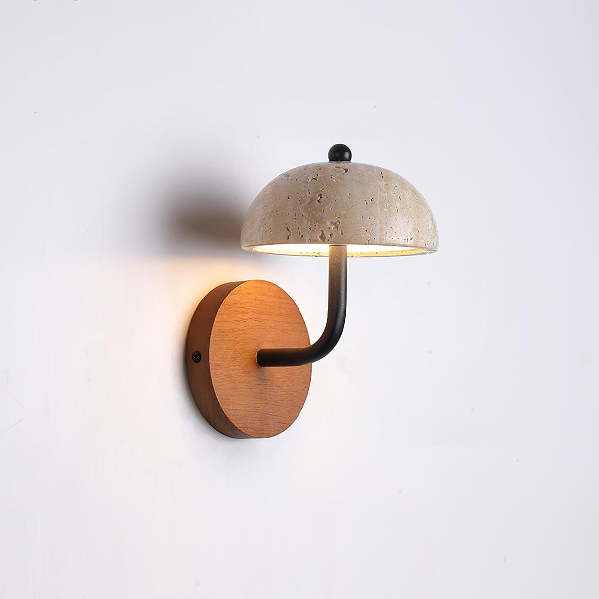 Solaro Wall Light Travertine Half-dome Shade
