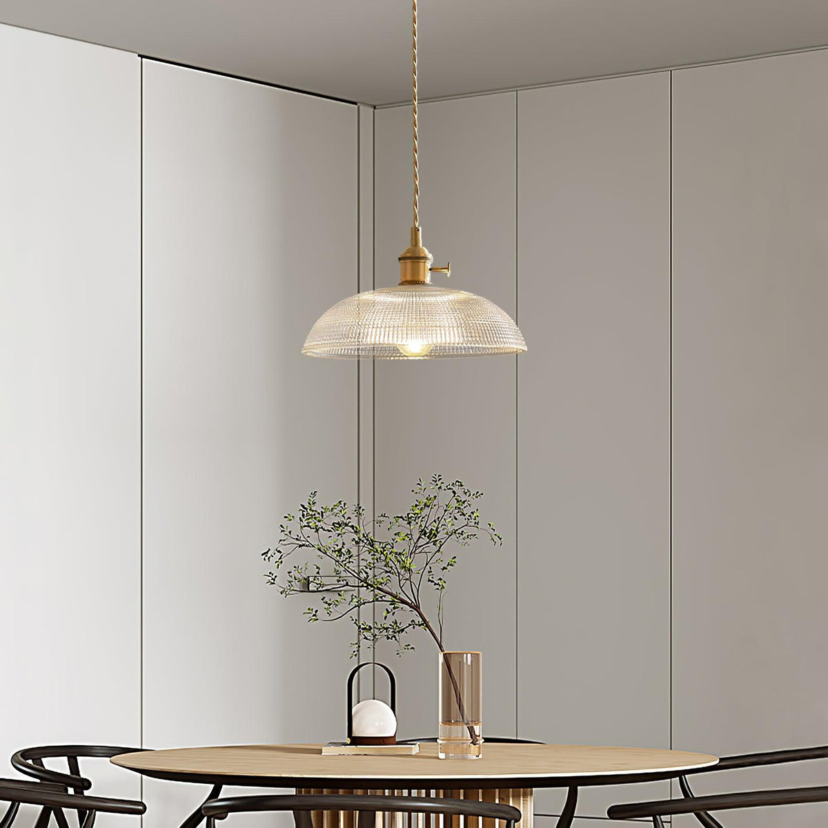 Crinel Brass & Glass Pendant Light
