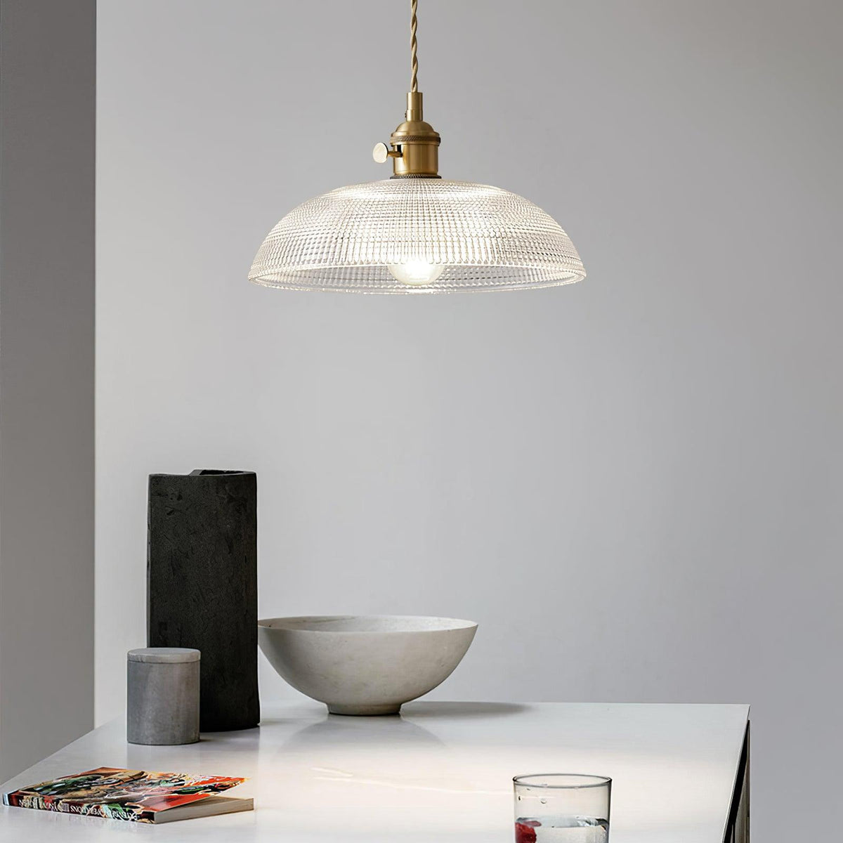 Crinel Brass & Glass Pendant Light