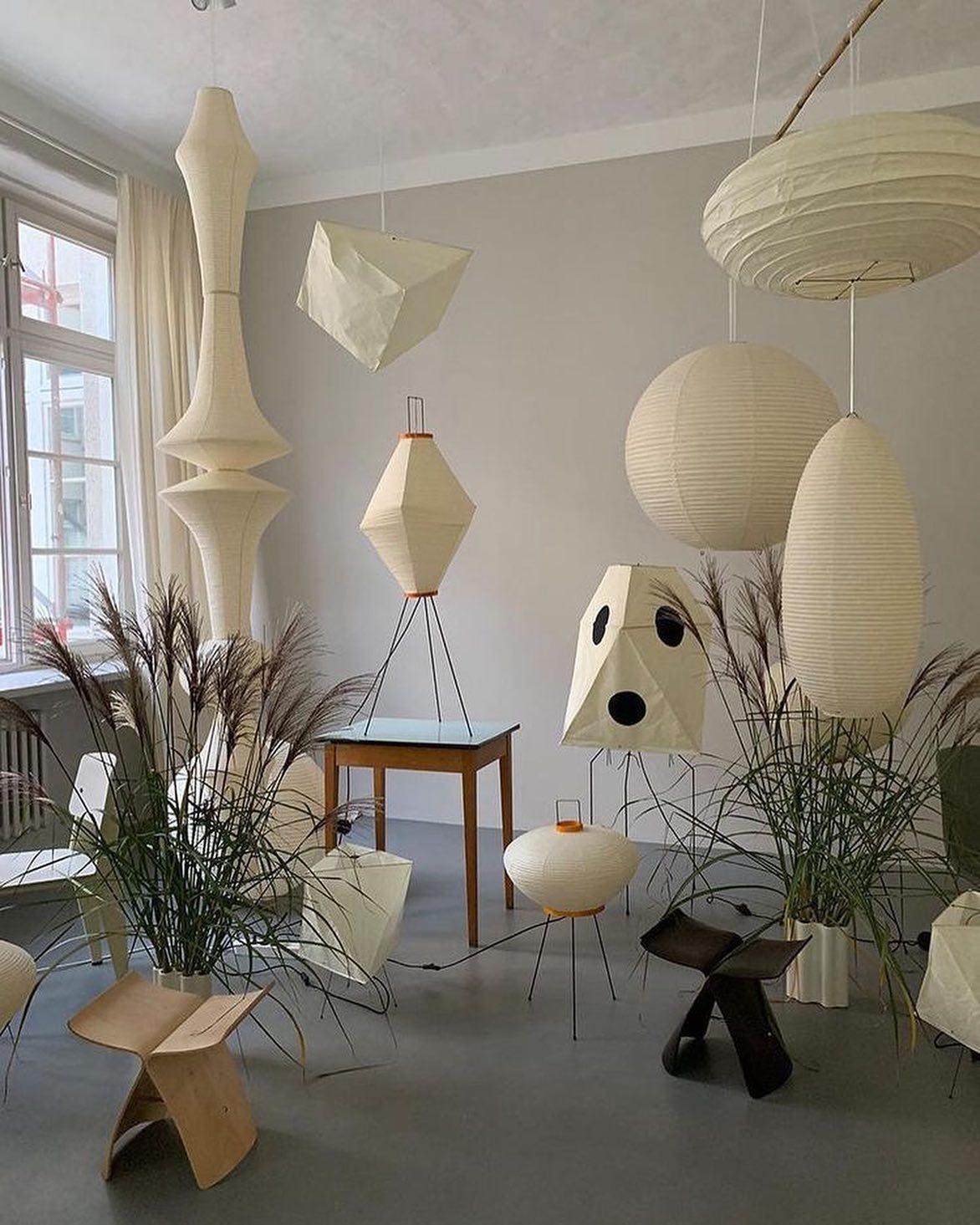 Lunirena Pendant Light Washi Paper E for Living Room