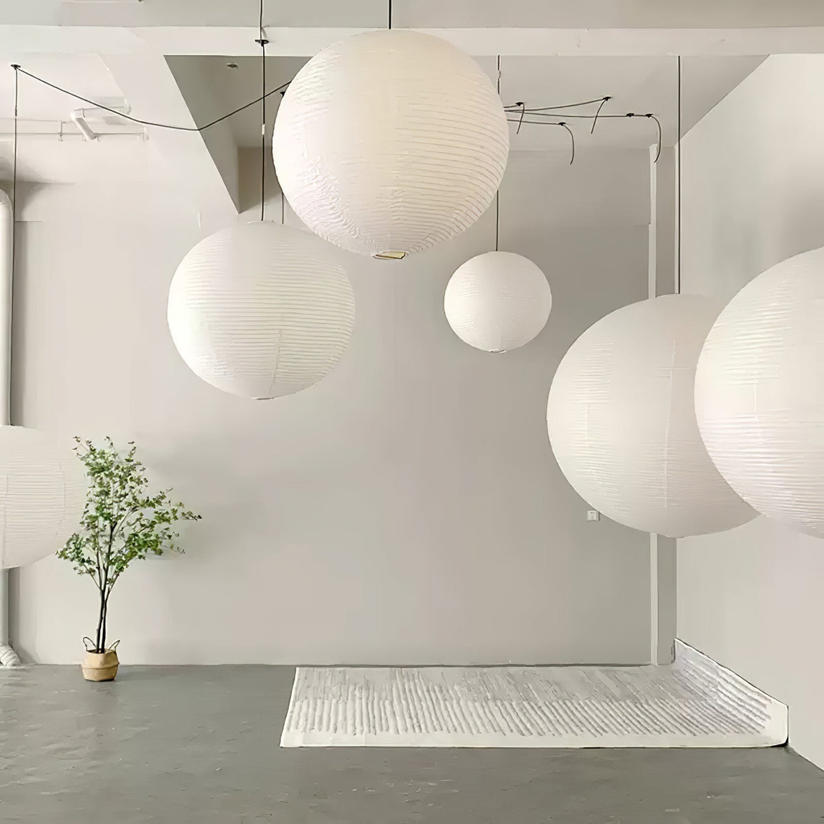 Rotolem Pendant Swag Light Mulberry Silk