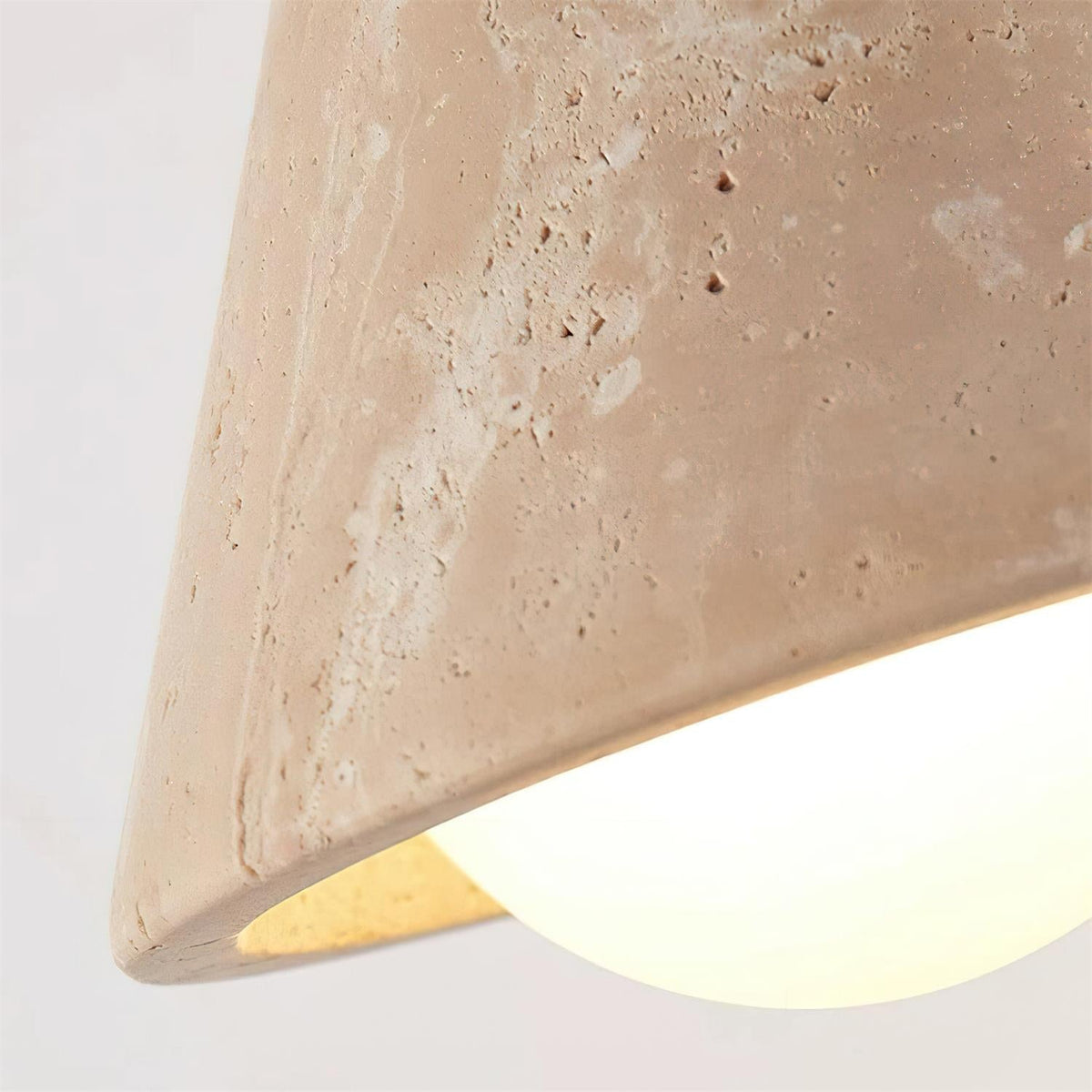 Varen Wall Lamp triangular cone-shaped travertine