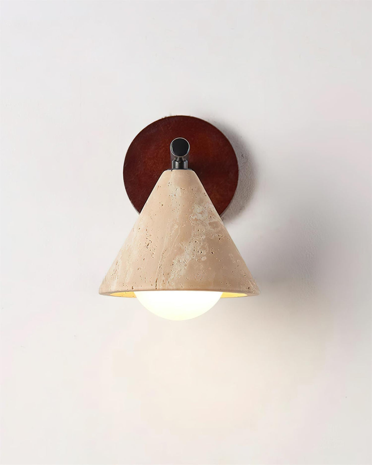 Varen Wall Lamp triangular cone-shaped travertine