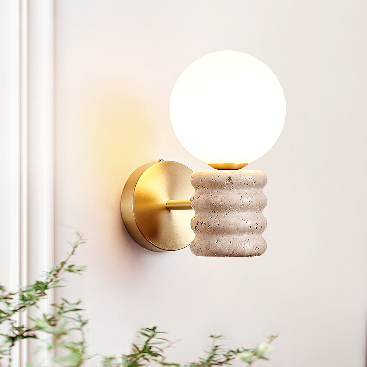 Zevelara Stacked Travertine Wall Light