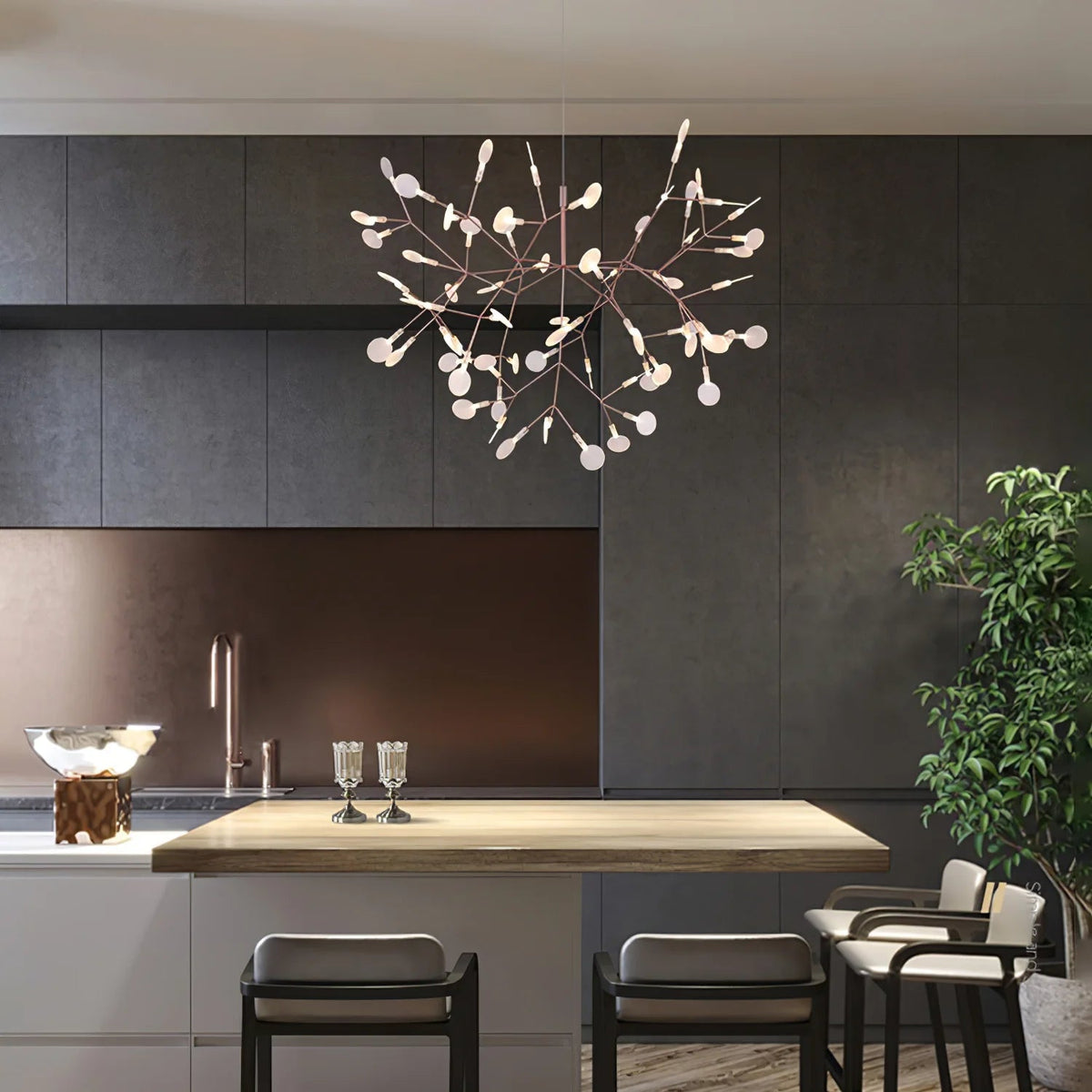 Hovepit Unique Sputnik Art Deco Firefly Chandelier. Living Room/ Bedroom