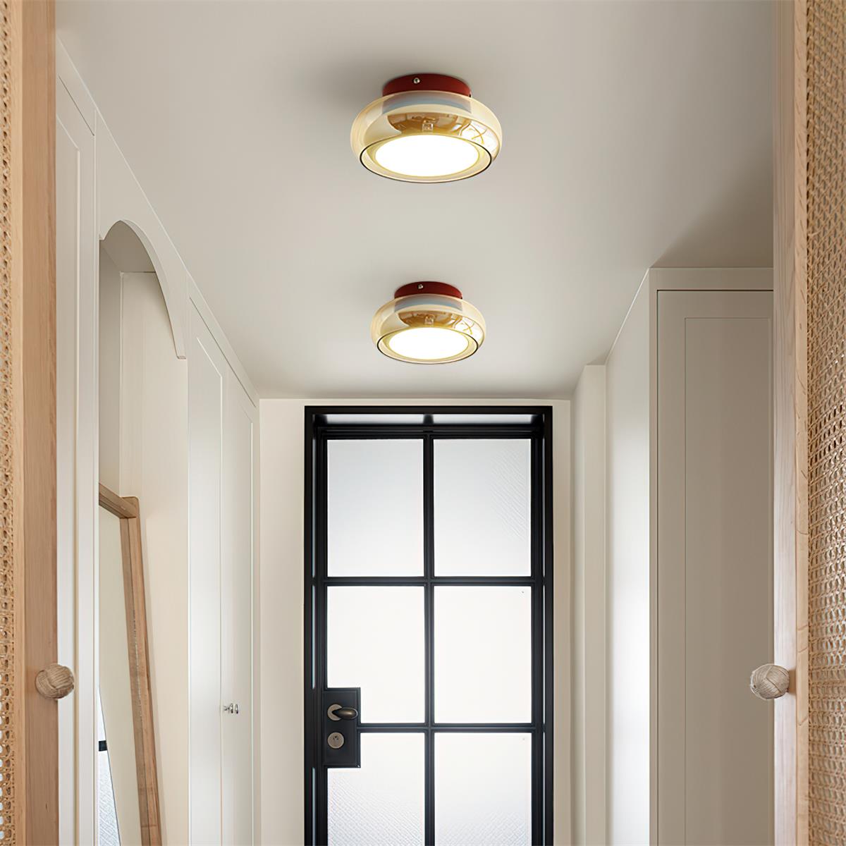 Nomivar Retro Glass Flush Mount Ceiling Light