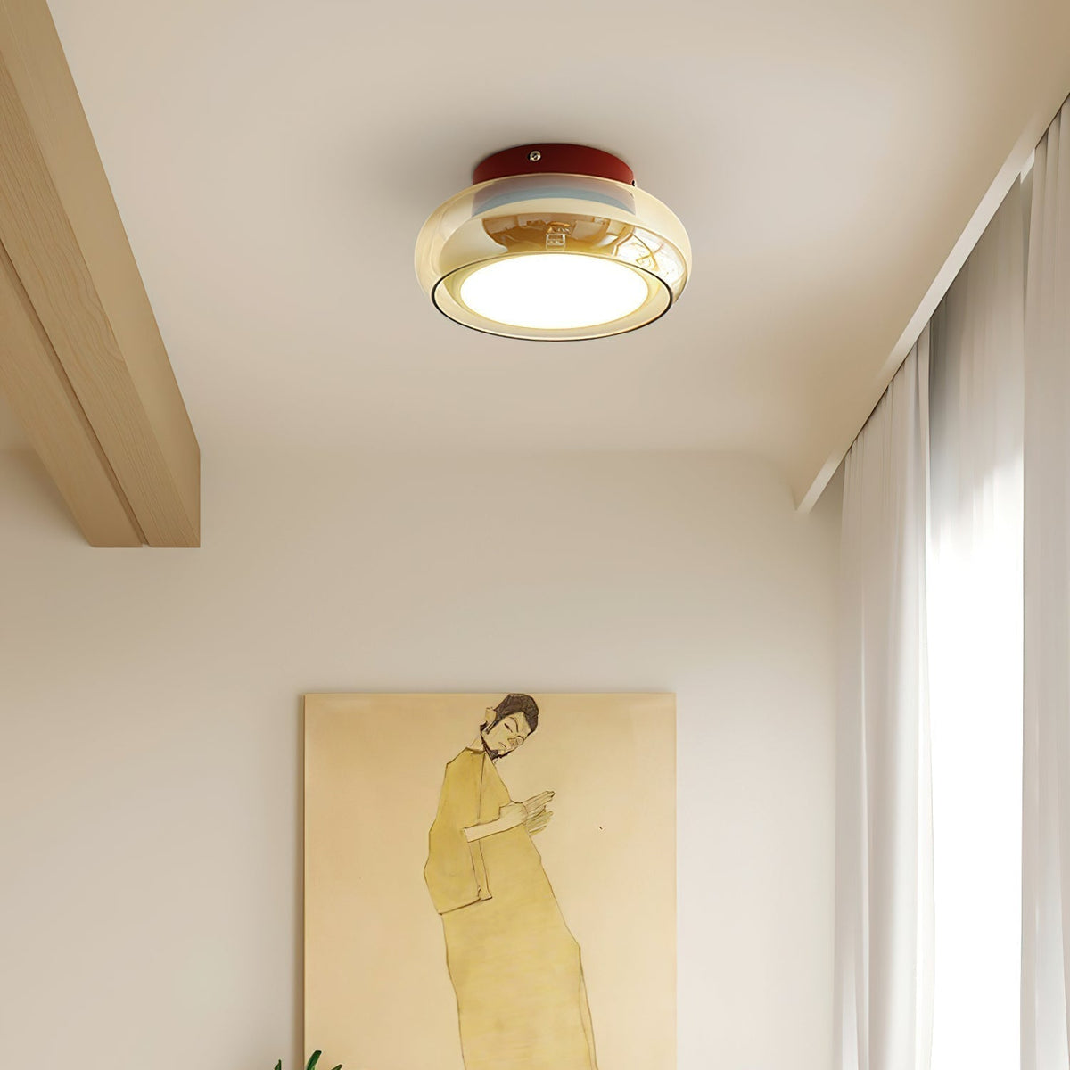 Nomivar Retro Glass Flush Mount Ceiling Light