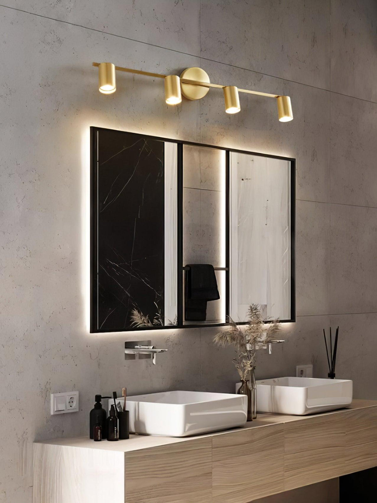 Grover Rotatable Brass Spotlight Wall Light