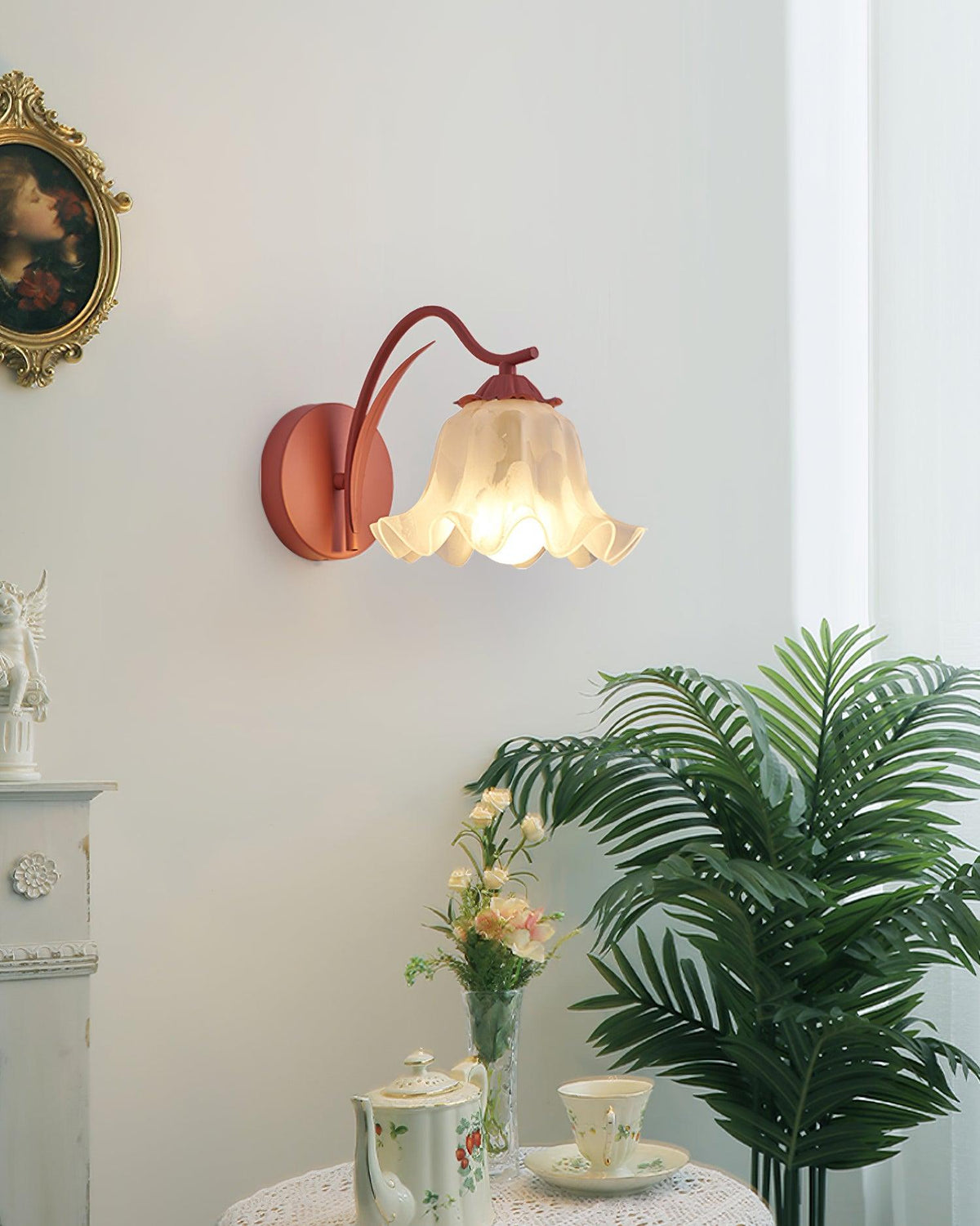Lily Wall Lamp Botanical Whimsy Green Stem