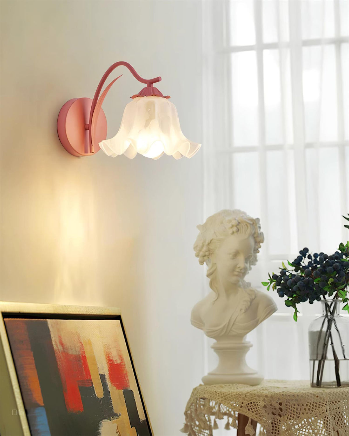 Lily Wall Lamp Botanical Whimsy Green Stem
