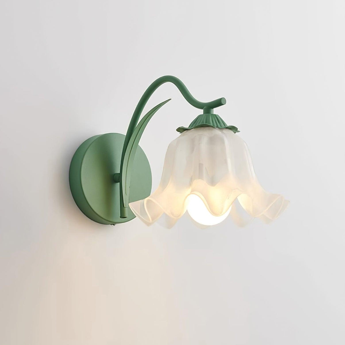 Lily Wall Lamp Botanical Whimsy Green Stem