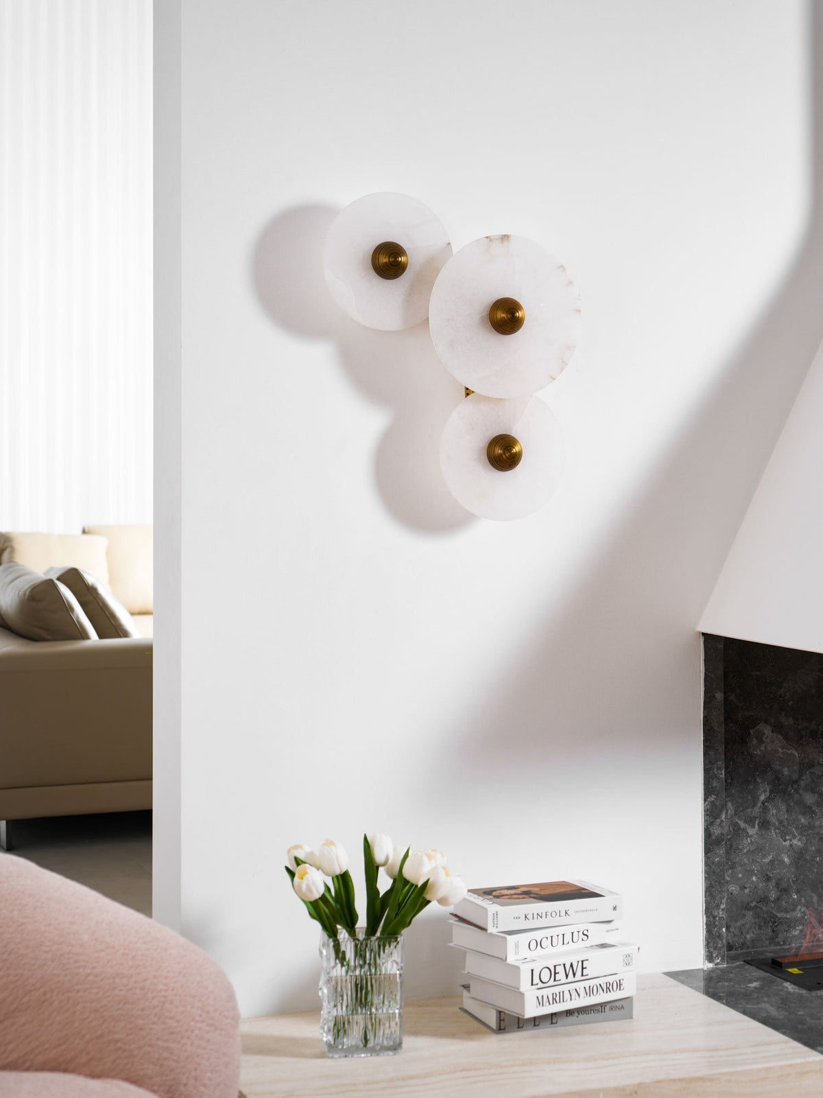 Albireria Minimalist Alabaster Ceiling Light