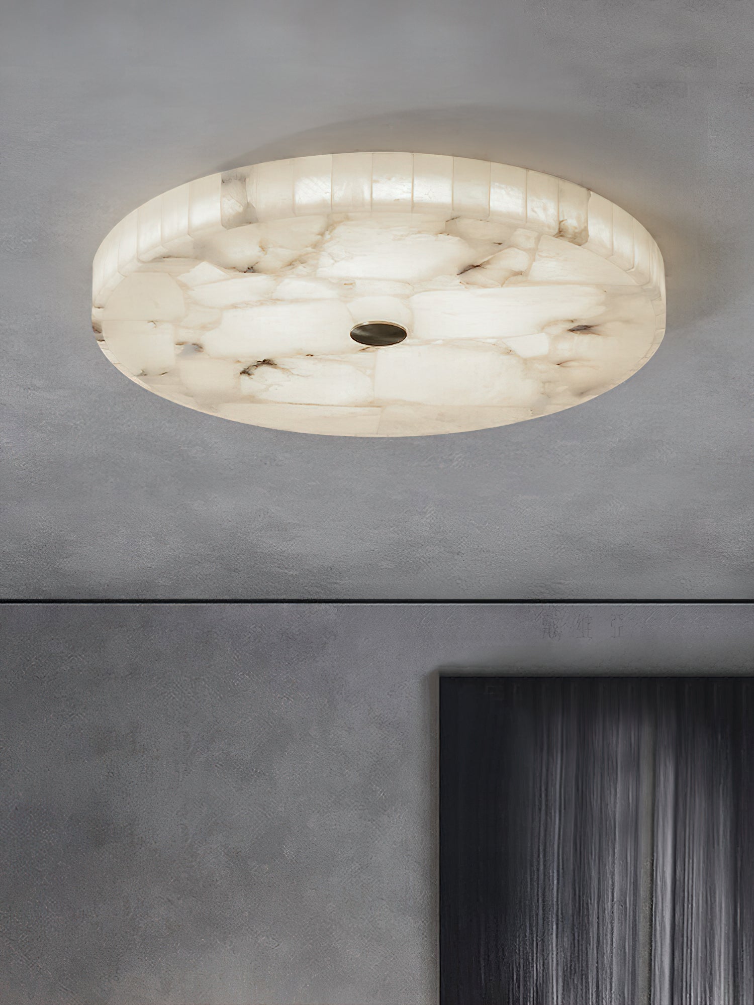 Vosilis Round Alabaster Ceiling Lamp