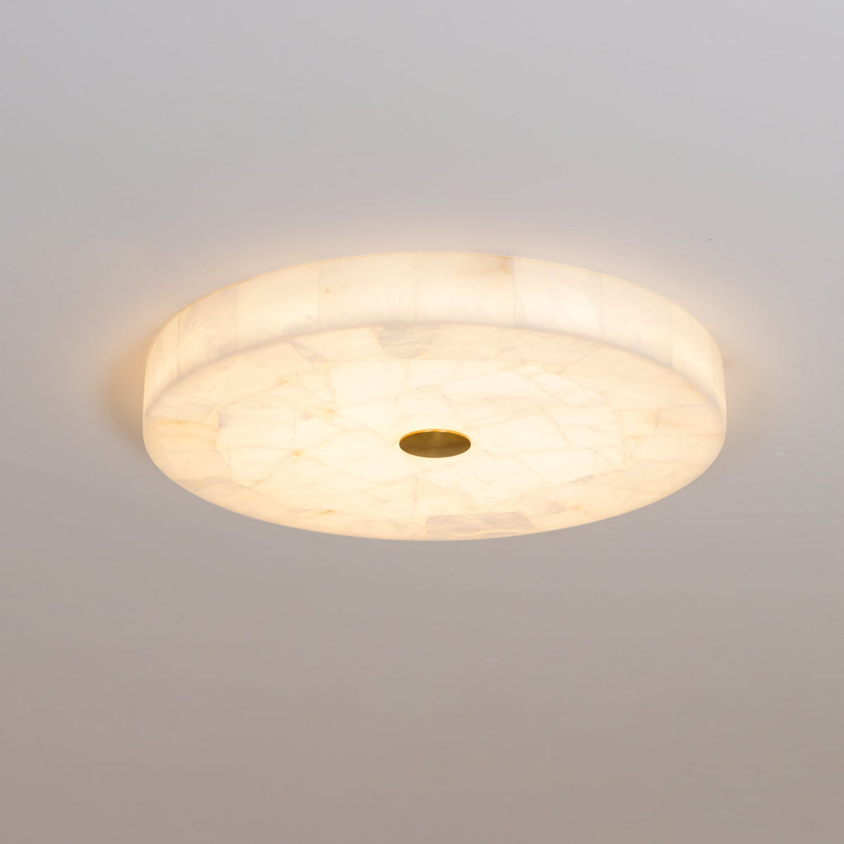 Norshire Round Alabaster Flush Mount Ceiling Light