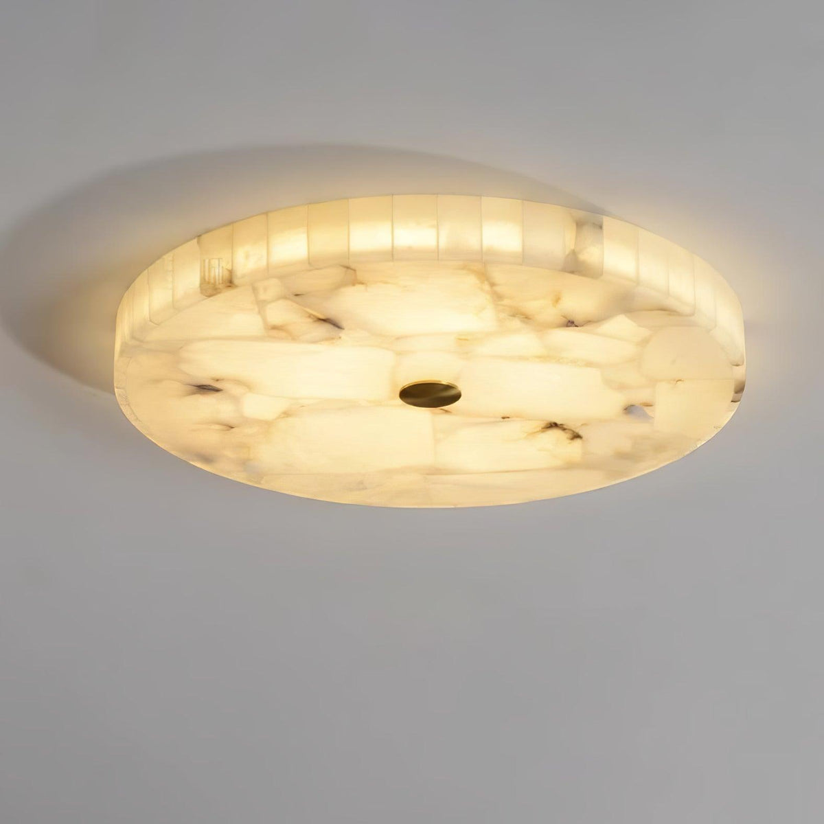 Ciphayra Round Mosaic Alabaster Ceiling Light