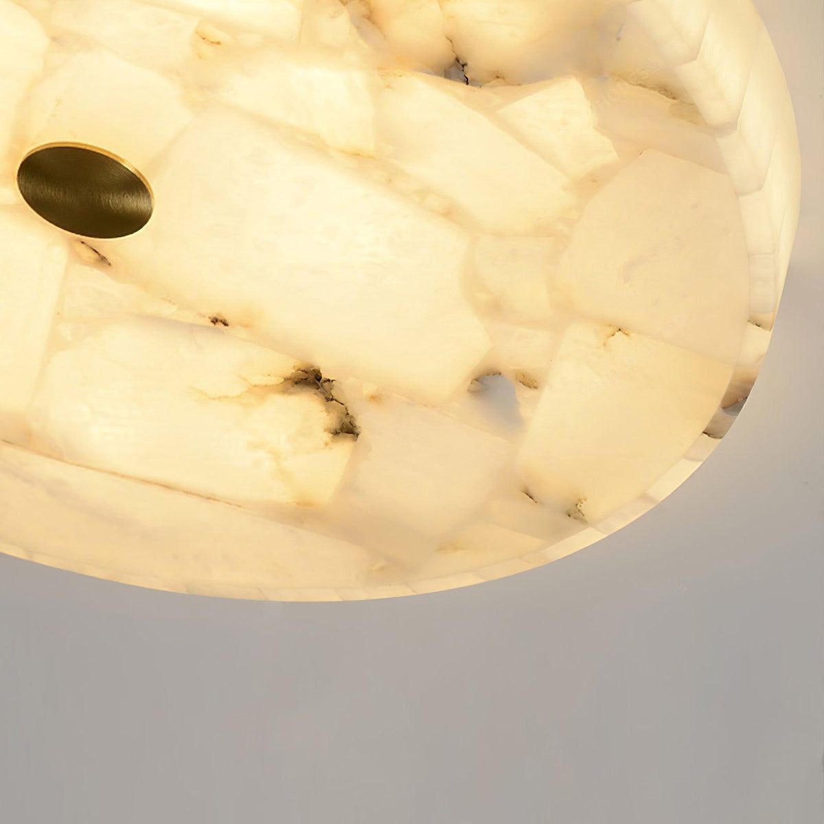 Ciphayra Round Mosaic Alabaster Ceiling Light