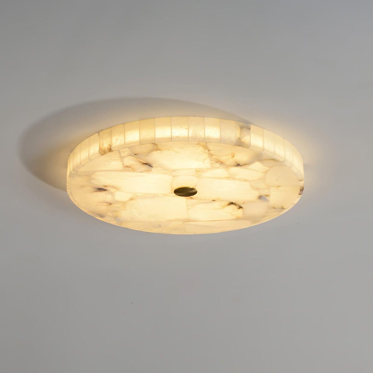 Ciphayra Round Mosaic Alabaster Ceiling Light