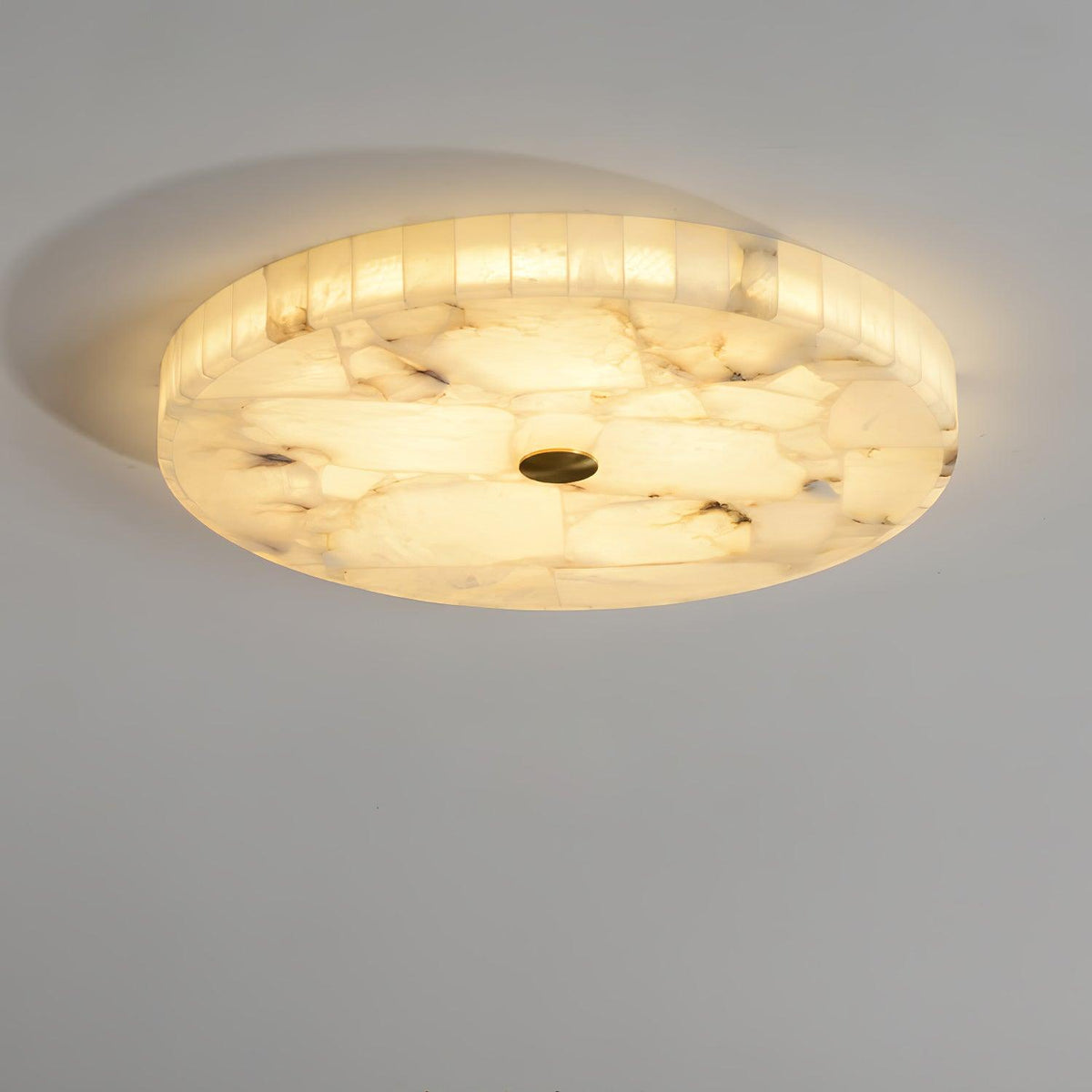 Ciphayra Round Mosaic Alabaster Ceiling Light