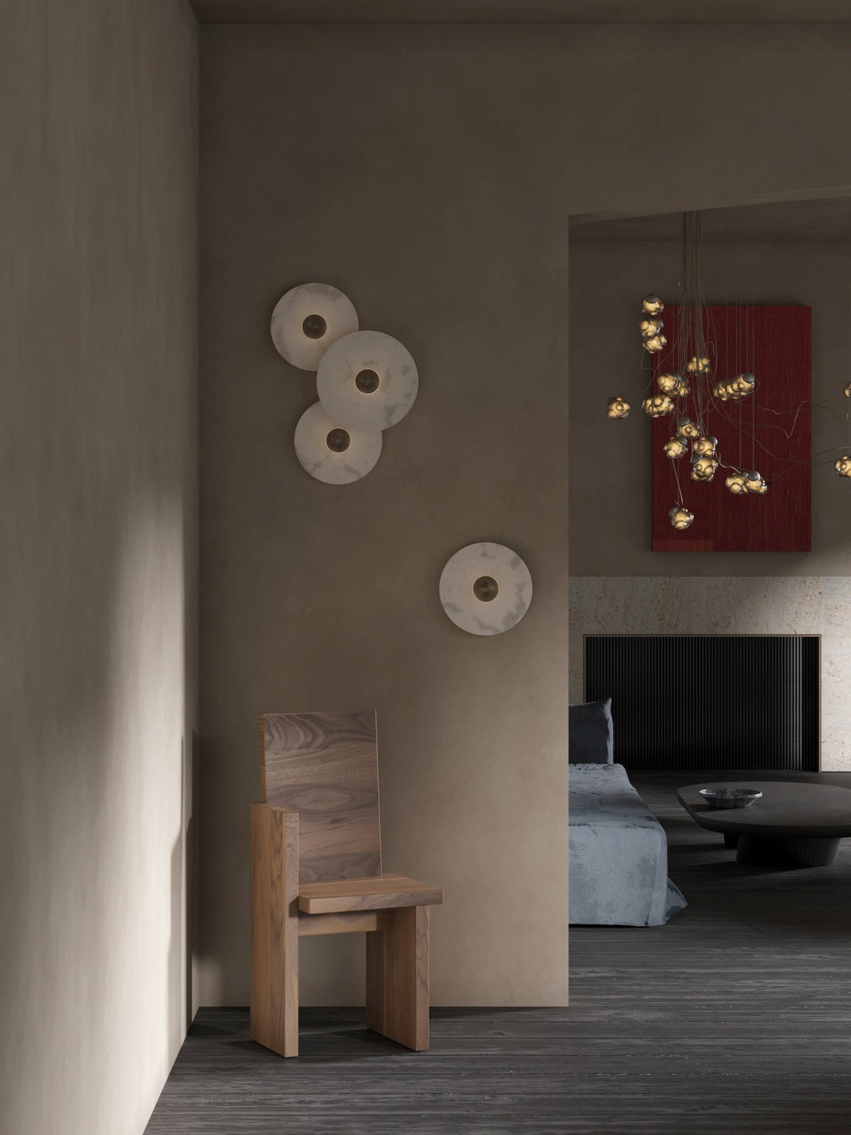 Apollo Round Alabaster Wall Lamp