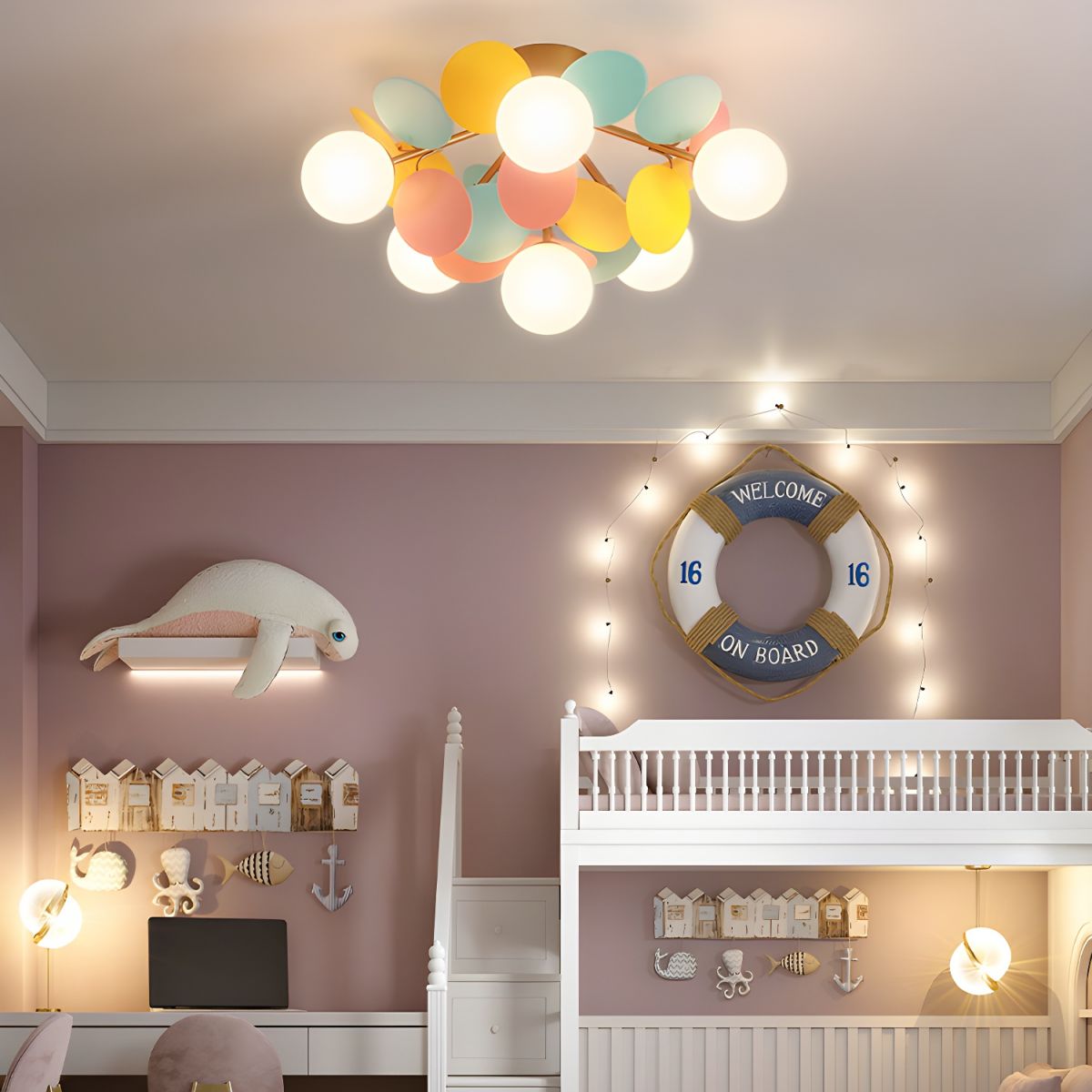Renanina Ceiling Lamp Round Macaron with Pastel Colors