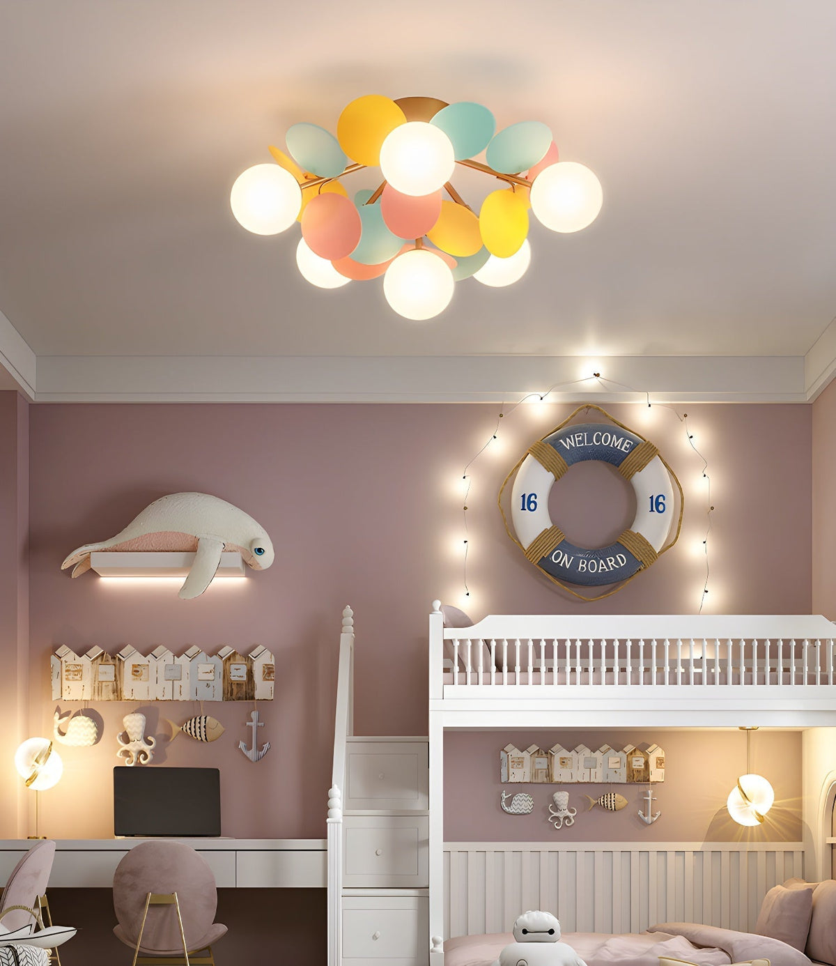Renanina Ceiling Lamp Round Macaron with Pastel Colors