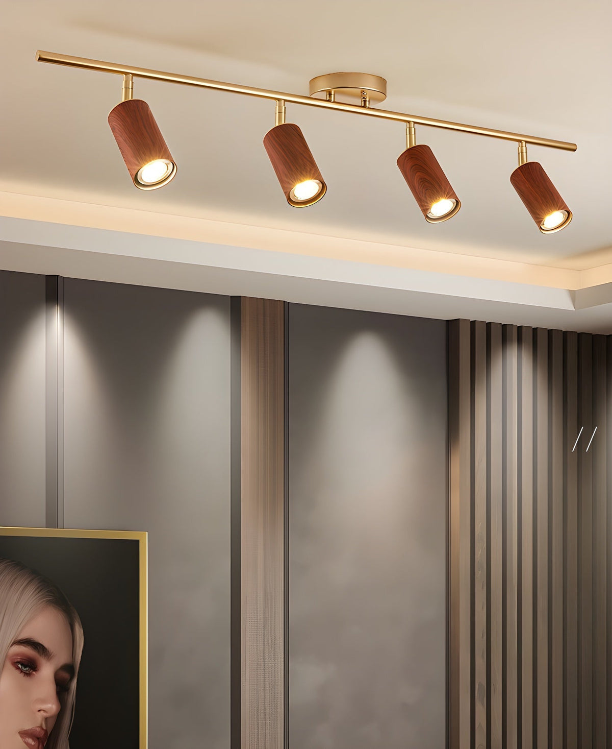 Usolila Modern Minimalist Wood Ceiling Light