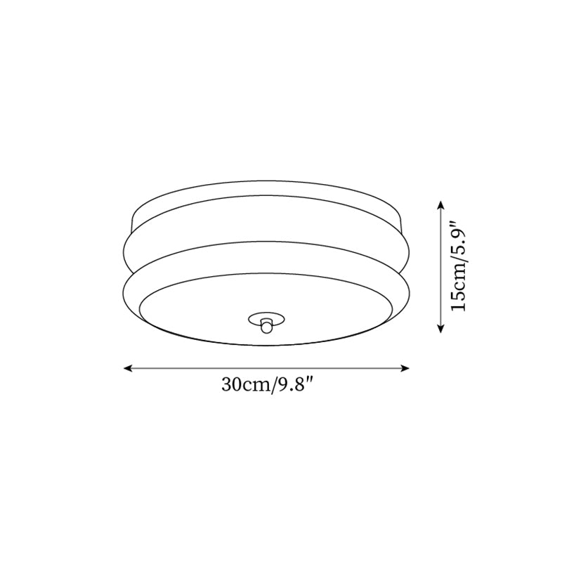 Cora Ceiling Light Double-Layer Glass Disc Walnut Minimalist