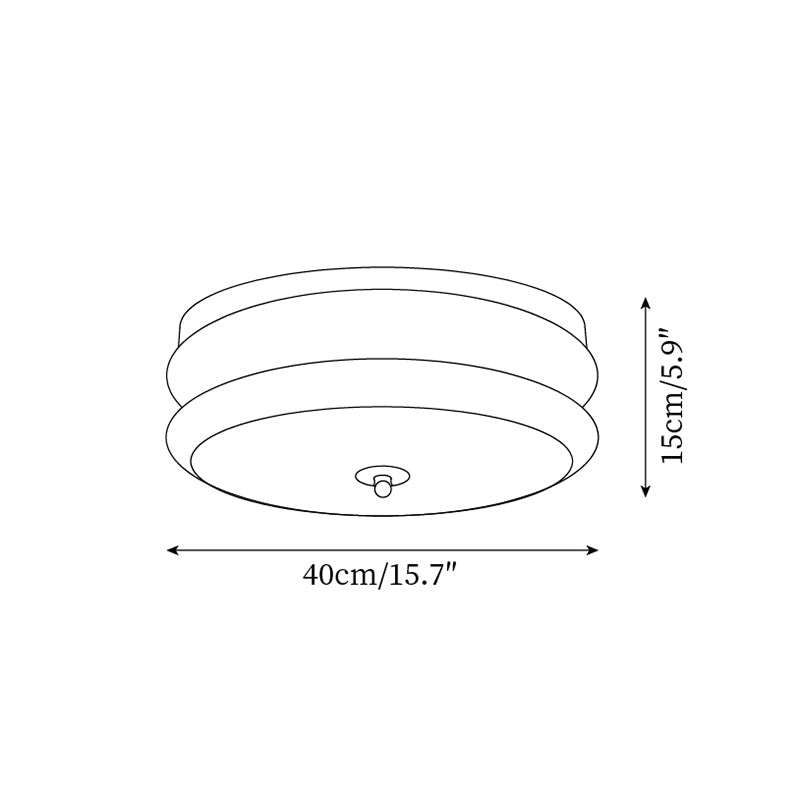 Cora Ceiling Light Double-Layer Glass Disc Walnut Minimalist