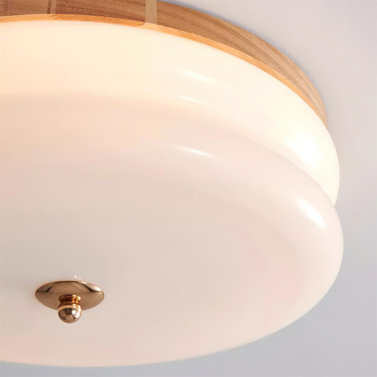 Cora Ceiling Light Double-Layer Glass Disc Walnut Minimalist