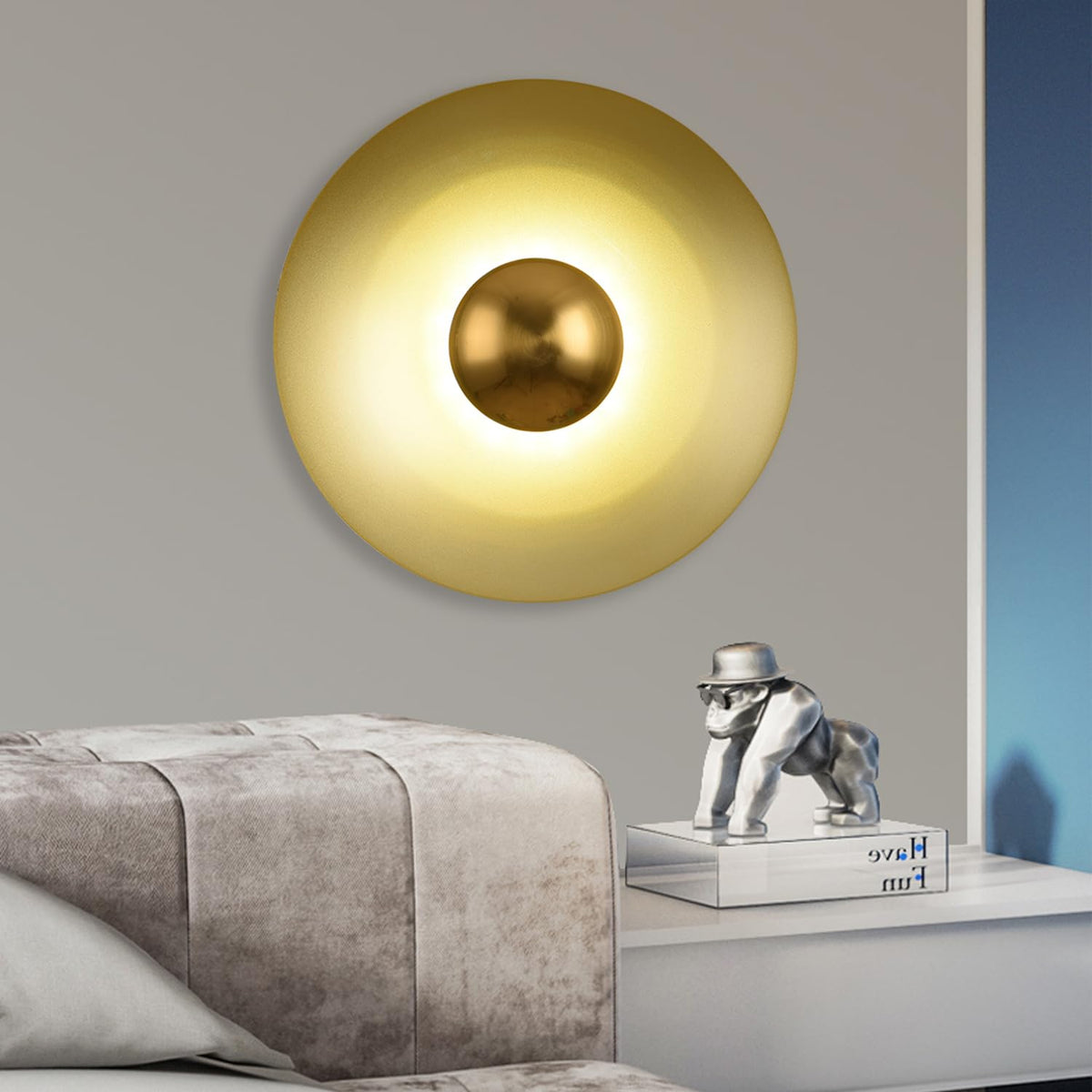 Natubine Minimalist Plate LED Indoor Wall Lamp Metal Hotel Bedroom