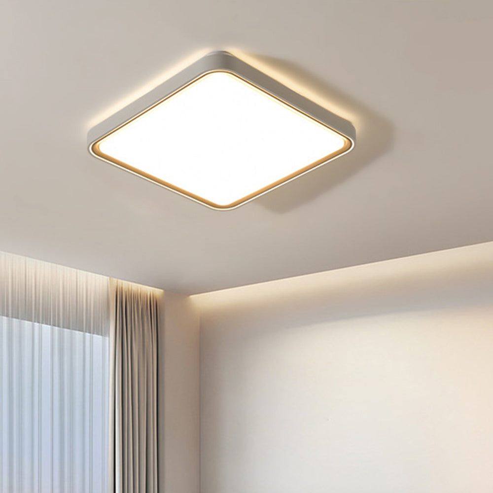 Somikem Minimalist Round/Square Metal/ Flush Mount Ceiling Light, Gold