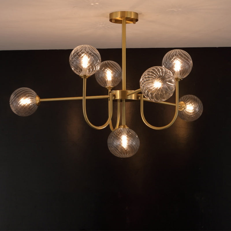 Jimotut Modern LED Chandelier Gold Glass Living/Dining Room/Bedroom