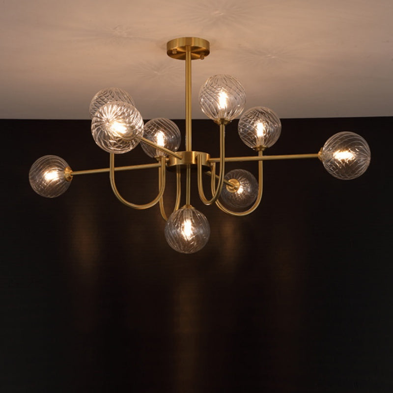 Jimotut Modern LED Chandelier Gold Glass Living/Dining Room/Bedroom