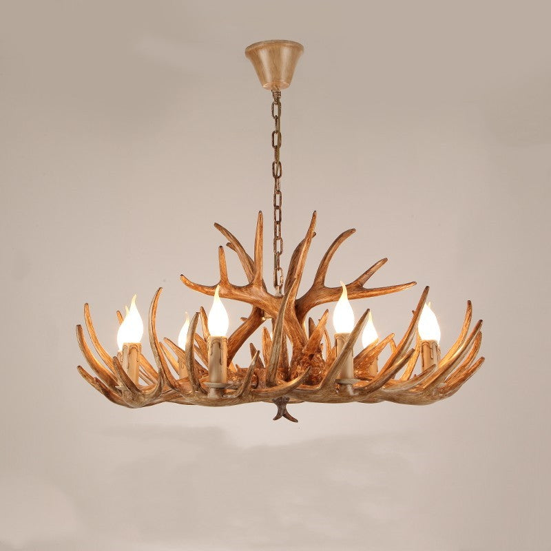 Epoch Retro Deer Horn Resin Chandelier Living Room
