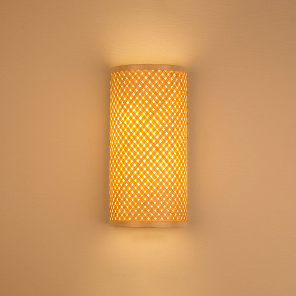 Tunules Led Wall Mounted Bedside Lamp, Rattan/, Bedroom