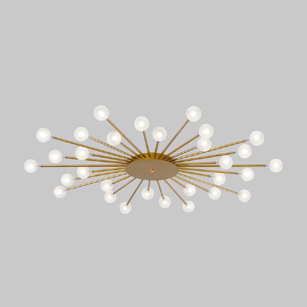 Mokiten Nordic LED Flush Mount Ceiling Light Gold/Black Metal Living Room