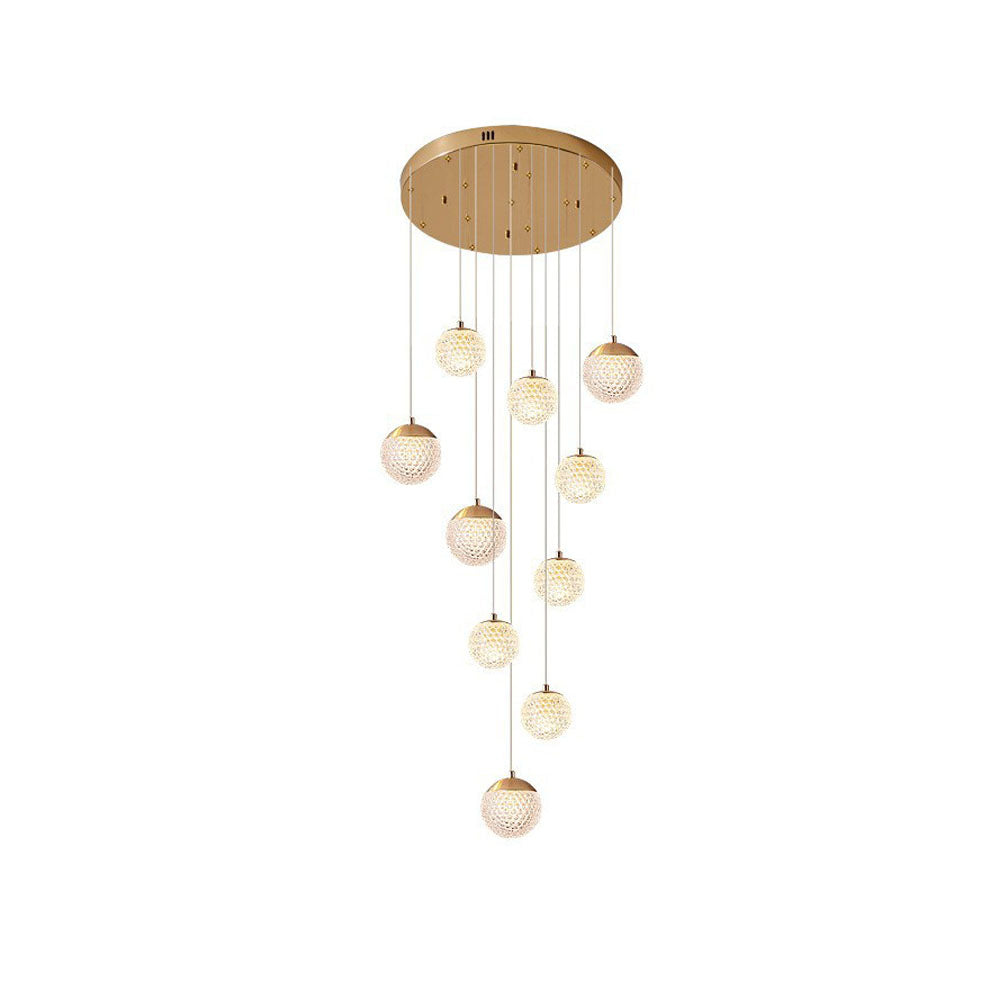 Cikakot Multi Staircase Modern Art Deco Pendant Light, Gold