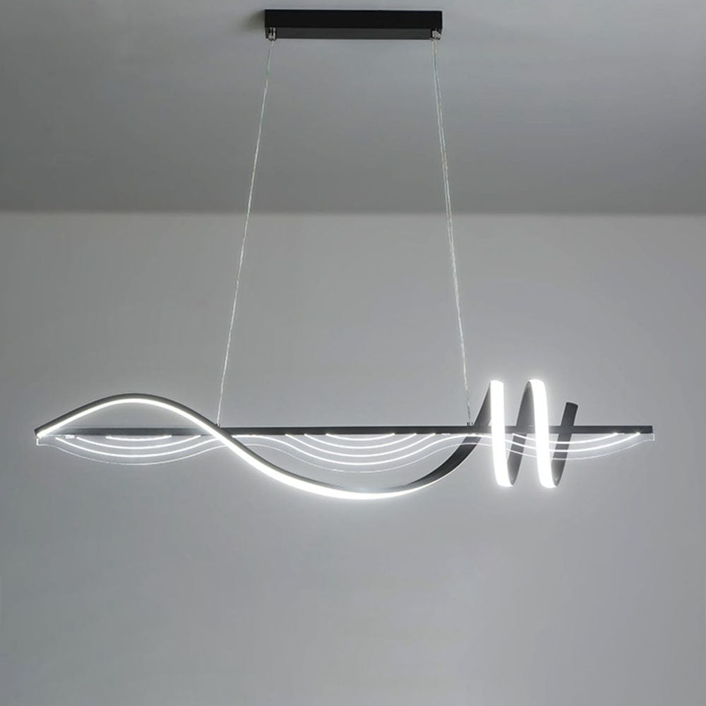 Zekapum Contemporary Style Linear Metal Pendant Light White/Black