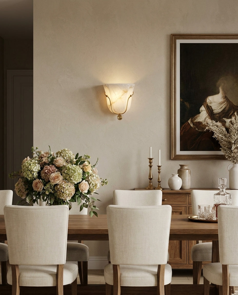 Perrincombe Alabaster Wall Sconce