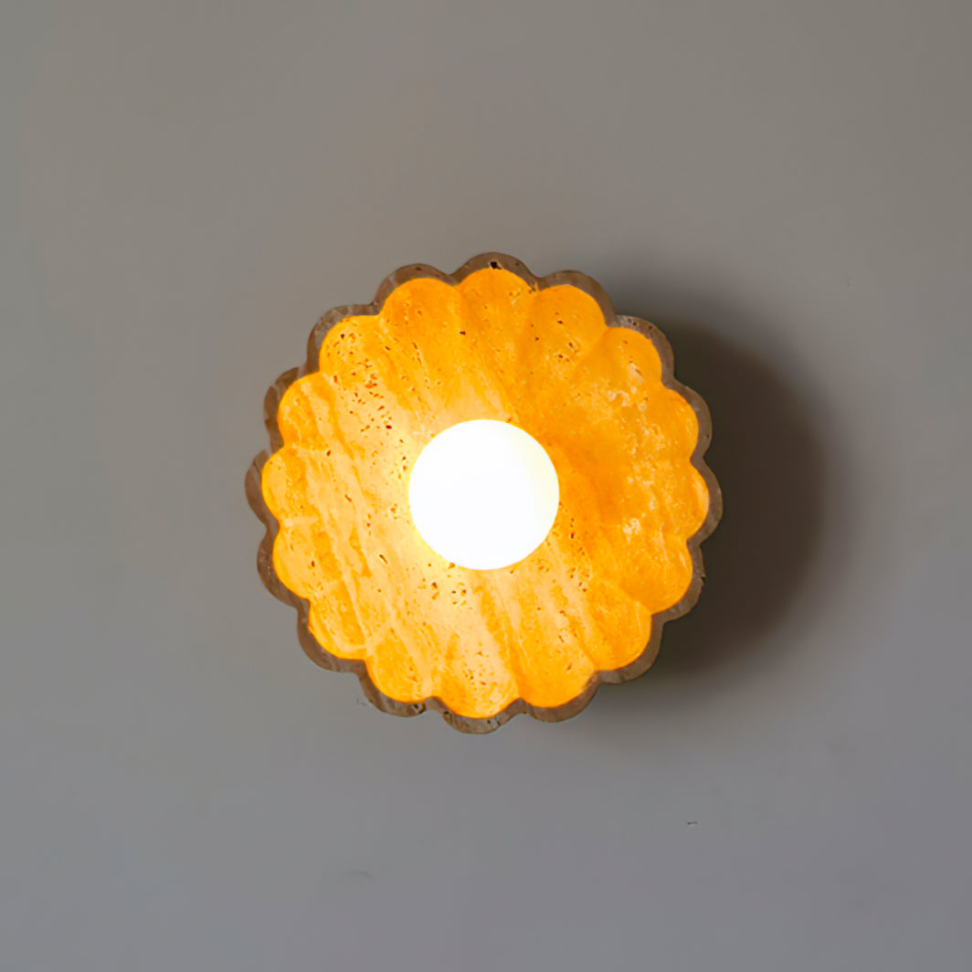 Valielia Flower Wall Lamp Yellow Travertine